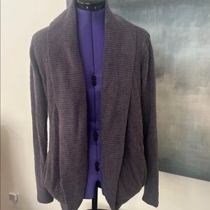 Barefoot Dreams CozyChic Lite Circle Cardigan Gray XS/S with pockets